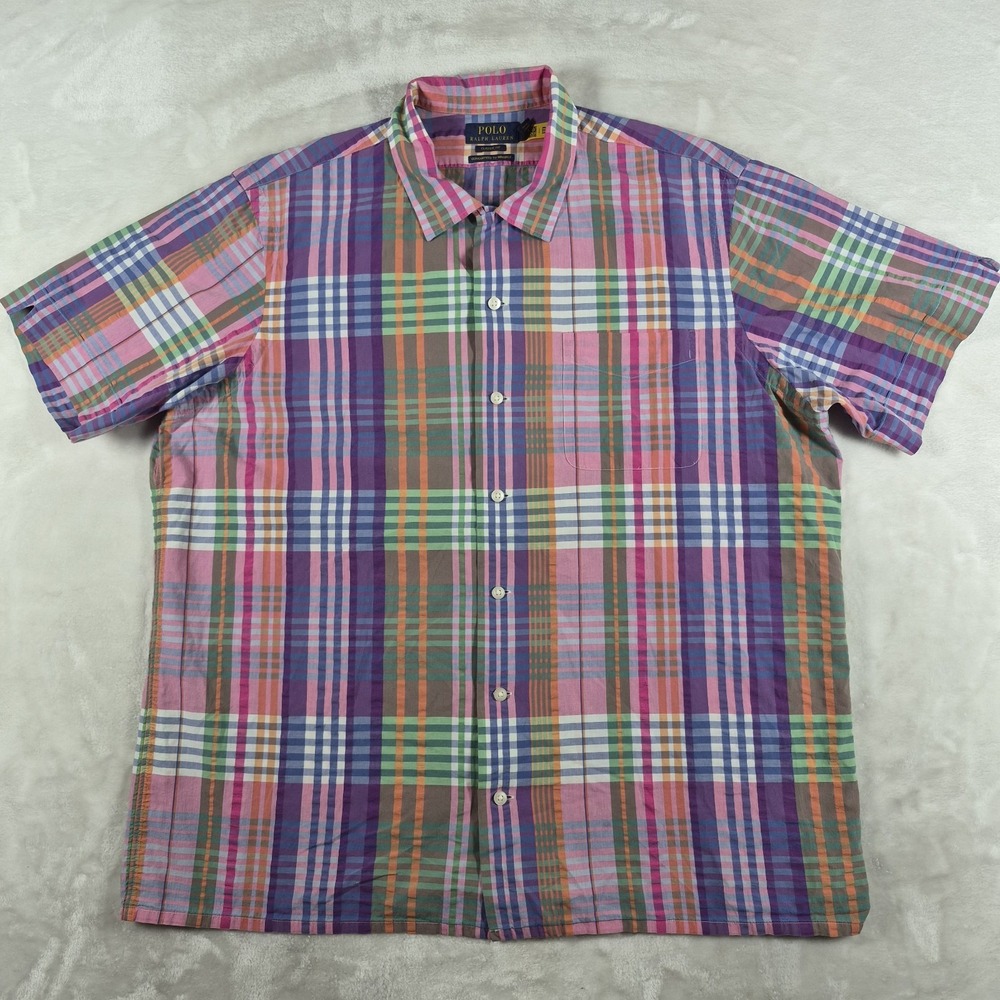 Polo Ralph Lauren Button Up Shirt Men's XL Classic Fit Guaranteed To Wrinkle